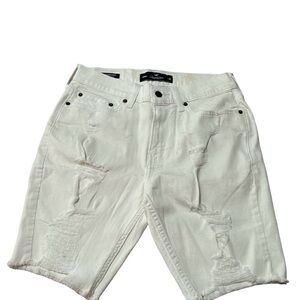 HOLLISTER White Distressed Long Bermuda Size 30 Shorts BNWOT